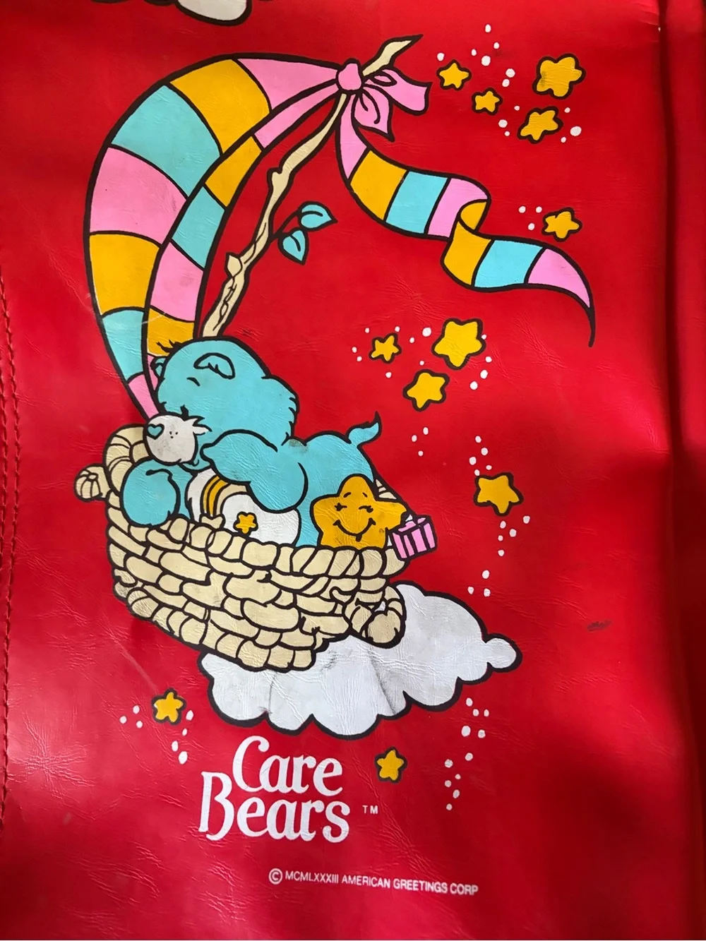 Vintage 1983 Care Bear Red Vinyl Garment Bag
